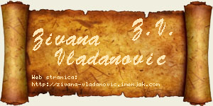 Živana Vladanović vizit kartica